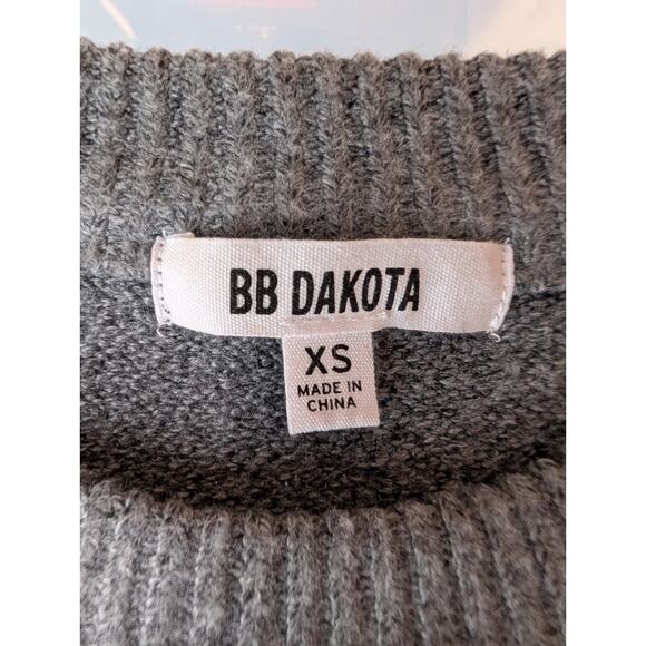 BB Dakota If You Fancy Gray Embellished Fringe Sweater XS Sparkle Western Glam - Picture 9 of 15